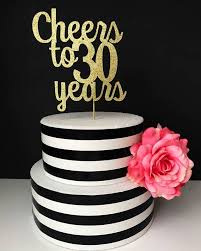 Happy 30th Birthday Cake Topper Rose Gold Cheers To 30 Years Cake Topper Etsy 30th Birthday Cake Topper Birthday Cake Toppers 30 Birthday Cake