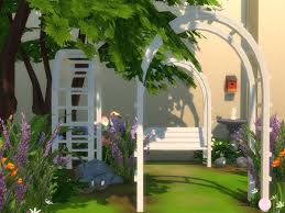 Banc Arche Et Objets Pour Les Oiseaux Garden Entrance Sims Sims 4