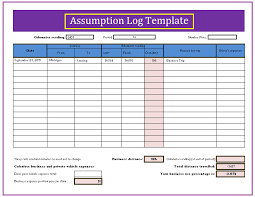 Assumption Log Template Free Printable Word Format Templates Templates Printable Free Assumption