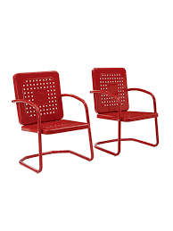 Crosley Bates Vintage Chair Set Of 2 Gardener S Supply Metal Patio Chairs Metal Outdoor Chairs Retro Chair
