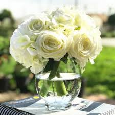 Artificial pine and soft tan oak leaves encircle a metal open weave cylinder. Hydrangea Silk Flower Arrangements Free Shipping Over 35 Wayfair