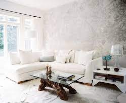 Beach Living Room Photos 22 Of 38 Lonny White Sectional Silver Wallpaper Living Room Living Room Photos