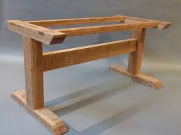 Trestle Table Tables Wood Oak Wooden Dining Plans Legs Base Designs Curly Diy Farmhouse Woodworking Studio Hastening Wood Table Legs Diy Table Legs Wood Table