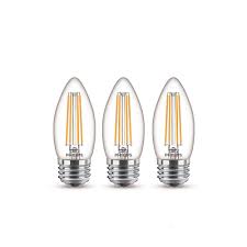 Bulb base and shape code reference chart, see the most common light bulb shapes and sizes, tips for buying led filament bulbs, lumens and color temperature guide. Philips 60w Equivalent Daylight Glass 5000k Chandelier Medium Base Led Light Bulb 3 Pac The Home Depot Canada