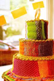 Hand Knit Happy Birthday Cake Happy Birthday Cakes Happy Birthday Knitting Cake