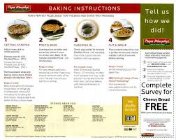 Papa Murphys Pizza Baking Instructions Flyer Side 1