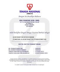 Kontraktor rumah di kuala lumpur & selangor. Certification License Ing Shapan Sdn Bhd