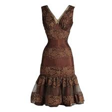 Vintage 1950 S Chocolate Brown Lace Cocktail Dress 1stdibs Com Cocktail Dress Lace Satin Cocktail Dress Vintage Dresses