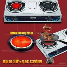 Before the advent of gas, cooking stoves relied on solid fuels such as coal or wood. 2020 New Khind Igs1515 Igs 1516 Infrared Double Burner Dapur Gas Stove Cooker