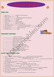 The first two carry negative suggestions, whereas the last two carry positive suggestions. Quantifiers Esl Worksheet By Gdinca