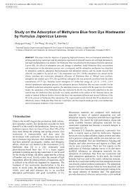 Check spelling or type a new query. Pdf Study On The Adsorption Of Methylene Blue From Dye Wastewater By Humulus Japonicus Leaves