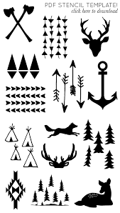 Pdf Stencil Template Diy Wax Cricut Crafts Stencils