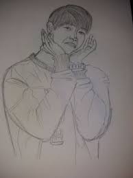 The dating rumours of bts member v aka kim taehyung have been making headlines for a while now. Bts V Kim Taehyung Kpop Art Portrait Zeichnungen Von Taehyung Ezelin Artmajeur