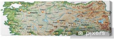Karta över hotell i turkiet: Canvastavla Karta Over Turkiet Med Skuggning Pixers Vi Lever For Forandring