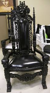 4060 Black Lacquer Skull Baroque Chair Baroque Chair Punk Decor Gothic Furniture