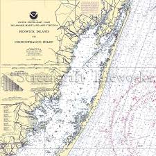 maryland chincoteague fenwick nautical chart decor