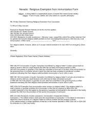 When you write your letter, think of it as an. Nevada Religious Exemption From Immunization Form Printable Pdf Download