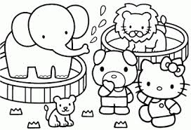 Kitty No Zoo Colorir Desenhos Para Colorir