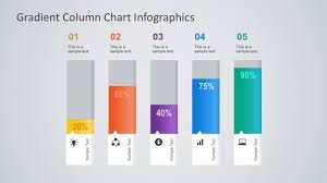 gradient column chart powerpoint infographics