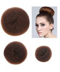Messy hair bun for medium length hair: 3 Piece Donut Hair Bun Maker 1 Small 1 Medium 1 Large Brown Brown Cc128oe6u6d