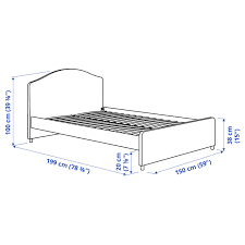 Nailhead trim traces the headboard's edges to add definition and character. Hauga Upholstered Bed Frame Vissle Grey Full Double Ikea