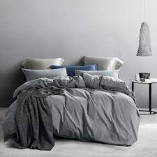 Grey Bedding And Matching Curtains Ntbay 100 Washed Cotton 3 Pieces Duvet Cover Set Vintage Matching Bedding And Curtains Gray Duvet Cover Duvet Cover Sets