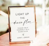 Glow Stick Sign Template, Wedding Sticks, Light Up the Dance Floor, Minimalist Send Off, Instant Download, Editable Template, M9