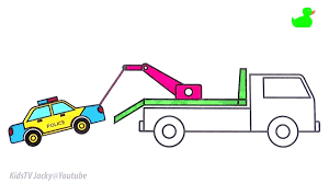 Coloring.com | choose a picture choose a picture P1 Learn Colors For Kids With Tow Truck And Police Car Coloring Pages Kidstv Jacky Youtube
