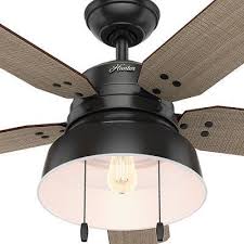 52 Mill Valley Led Lighted Ceiling Fan Matte Black Hunter Fan With Images Ceiling Fan With Light Ceiling Fan Farmhouse Ceiling Fan