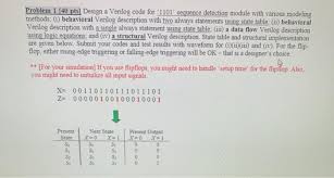 The proposed architecture of sequence. Problem 1 40 Pts Design A Verilog Code For 1101 Chegg Com