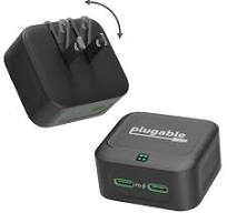Plugable Dual USB-C Fast Charger, 40W - Black