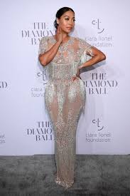 Lala Anthony In Beautiful Yousef Aljasmi Dress At Diamond Ball Diamond Prom Dresses Fashion Lala Anthony