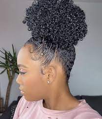 A Top Knot For Every Bad Hair Day Voice Of Hair Thick Natural Hair Natural Hair Styles Curly Hair Styles