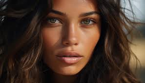 Bellissimo viso di donna super modello fotografia di moda di fronte alla  fotocamera