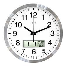 Contemporary wall/desk clock with alarm and date display. Glass Cover 15 Inches Extra Large Oversized Silent Non Ticking Wall Clock Home Decor Home Garden