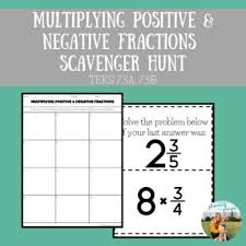  This Scavenger Hunt Allows For Students To Practice Solving Multiplication Problems Including Positive An Negative Fractions Fractions Fractions Scavenger Hunt