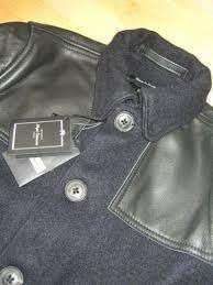 Nigel Cabourn Donkey Jacket In Navy Wool Leather Size 46 Bnwt Rrp 799 Jackets Nigel Cabourn Bnwt