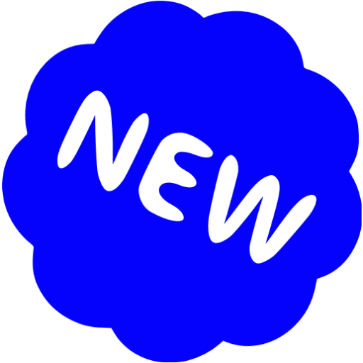 Blue new badge 3 icon - Free blue new icons
