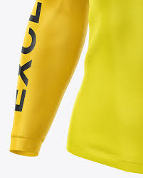 Download Men S Jersey With Long Sleeve Mockup Front Half Side View In Apparel Mockups On Yellow Images Object Mockups