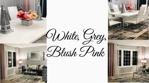 Combining style, comfort, and quality, this living room set is designed to complement your living space. Blush Pink Grey And White Living Room Tour New Rug Amal Ahmed Youtube