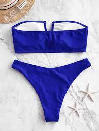 Zaful V Wired Tied Bandeau Bikini Swimsuit Cobalt Blue Affiliate Tied Bandeau Zaful Wired Cobalt Ad Bikinis Bikini Online Wrap Bikini Set
