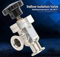 Válvula de isolamento de fole, KF25 304 de aço inoxidável de alto vácuo  manual válvula de ângulo reto adequado para metalurgia de energia solar ...