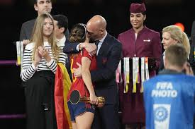 Angry reaction after Spanish soccer leader kissed a Women's World Cup star 
