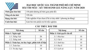 Sử dụng ngôn ngữ, tư duy logic, xử lý số liệu, giải quyết vấn đề. Bai Thi Máº«u Ká»³ Thi Ä'anh Gia NÄƒng Lá»±c Ä'hqg Tp Hcm