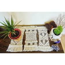 a 3 piece set of macrame table place mats boho style home decor for the handmade lovers knitknotspace knitknot macrame macramedecor decoration deco macrame