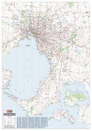 Melbourne train and tram map. Greater Melbourne Hema Supermap Laminated Mapworld