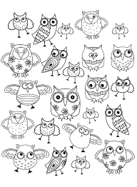 Owls Composing A Simple Doodle Drawing To Print And Color From The Gallery Doodling Doodle Art Owl Coloring Pages Owl Drawing Simple Owls Drawing