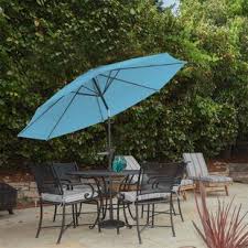 5.this dining set with an umbrella so you can make every outdoor meal feel classy as heck. Patio Chair With Umbrella Wayfair