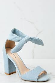 Chic Ankle Wrap Heels Cute Denim Blue Heels Heels 28 00