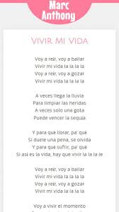 Vivir mi vida la la la la. Letras De Marc Anthony Pour Android Telechargez L Apk